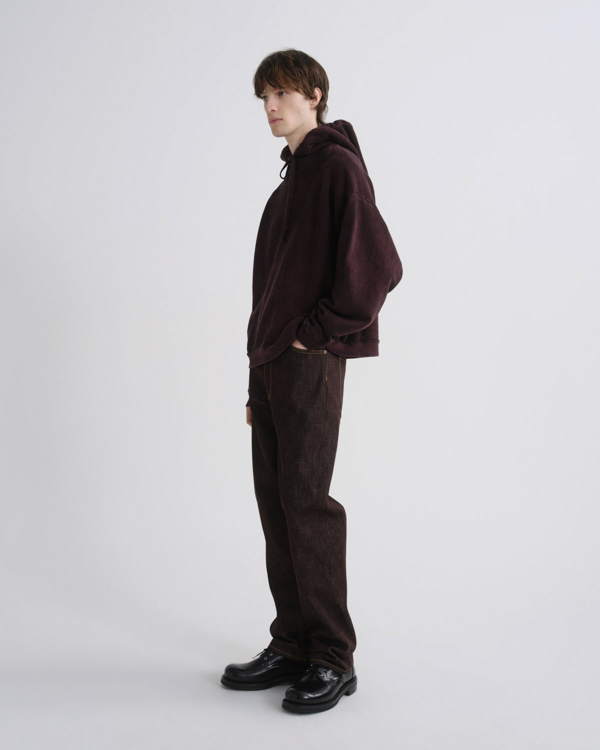 agolde-salford-hoodie-cipher-kapuzenpullover-bordeaux image 5