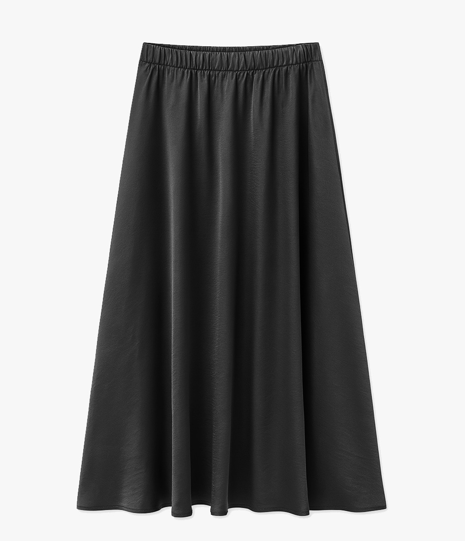 goldenim-paris-femme-jupe-satin-noir-satinrock-schwarz image 1