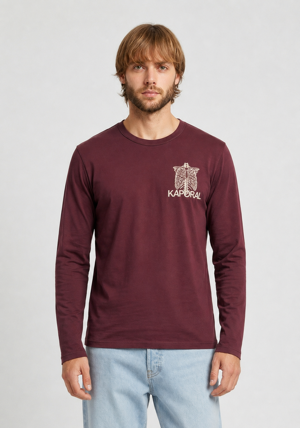 kaporal-krakow-langarmshirt-bordeaux-herren-baumwolle image 2