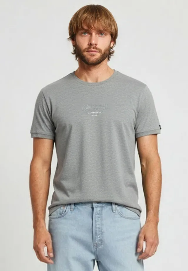 kaporal-niraj-t-shirt-grau-meliert-baumwolle-regular-fit image 1