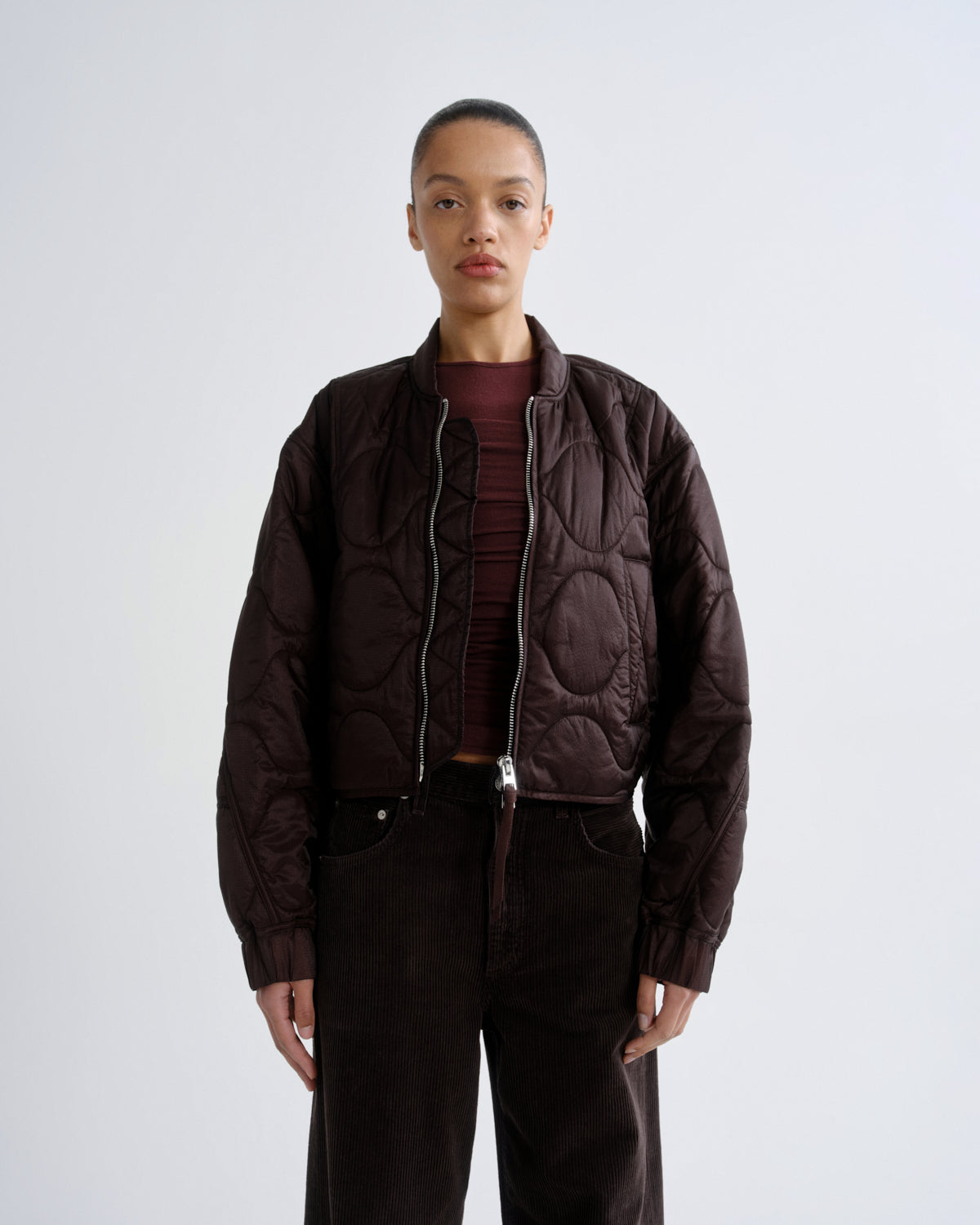 agolde-iona-quilted-jacket-deep-roast-braun image 1