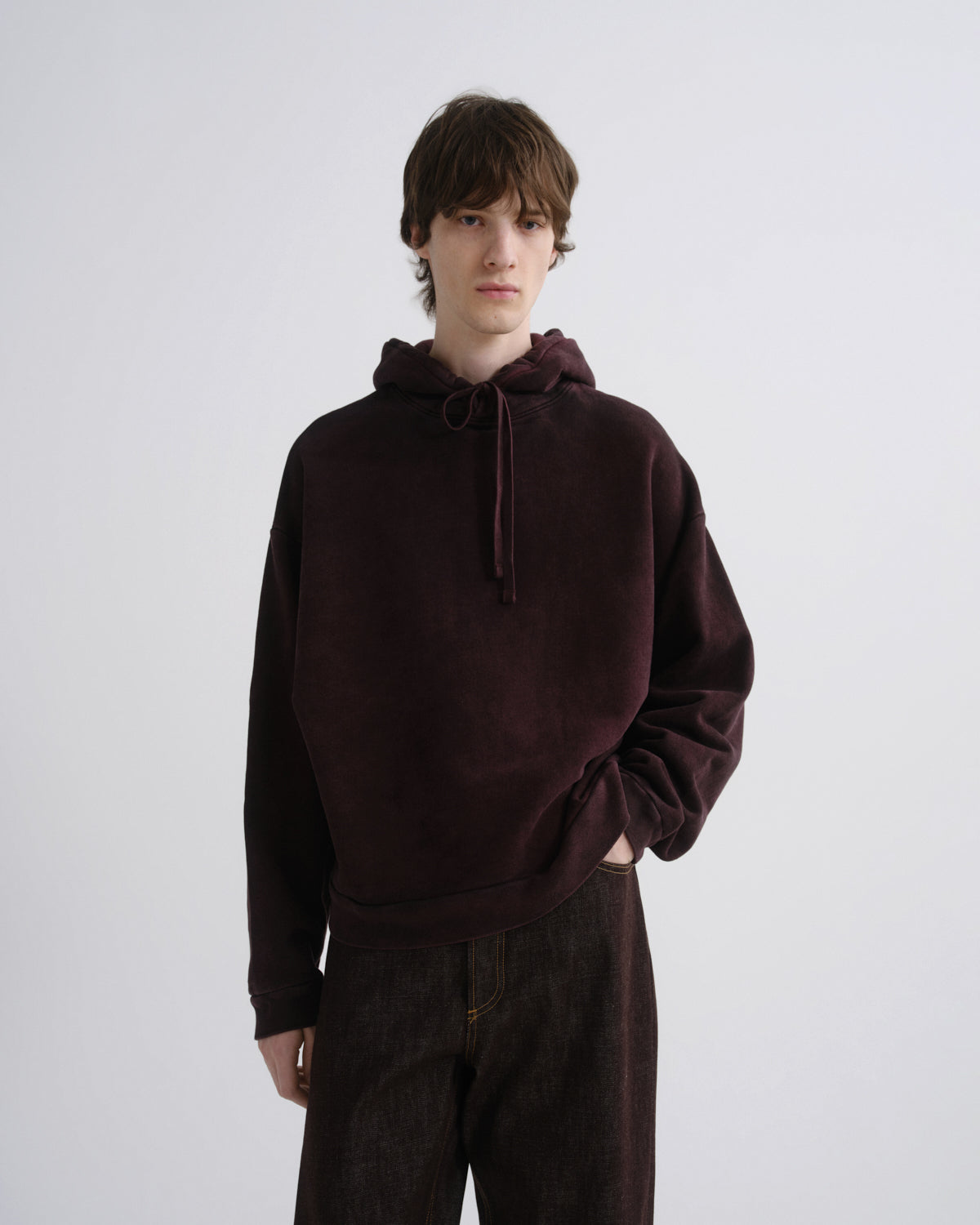 agolde-salford-hoodie-cipher-kapuzenpullover-bordeaux image 1