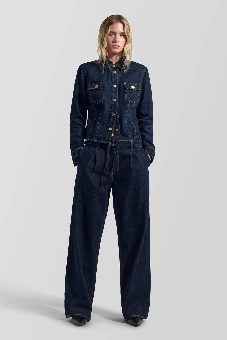 gas-carolina-pant-10ro-damen-hose-wide-fit-indigo image 1