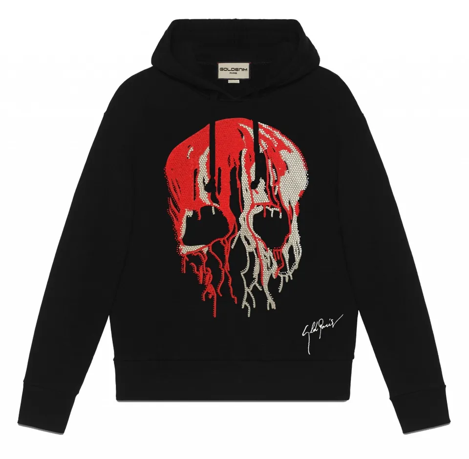 goldenim-paris-homme-sweat-capuche-hoodie-schwarz-kapuze image 1
