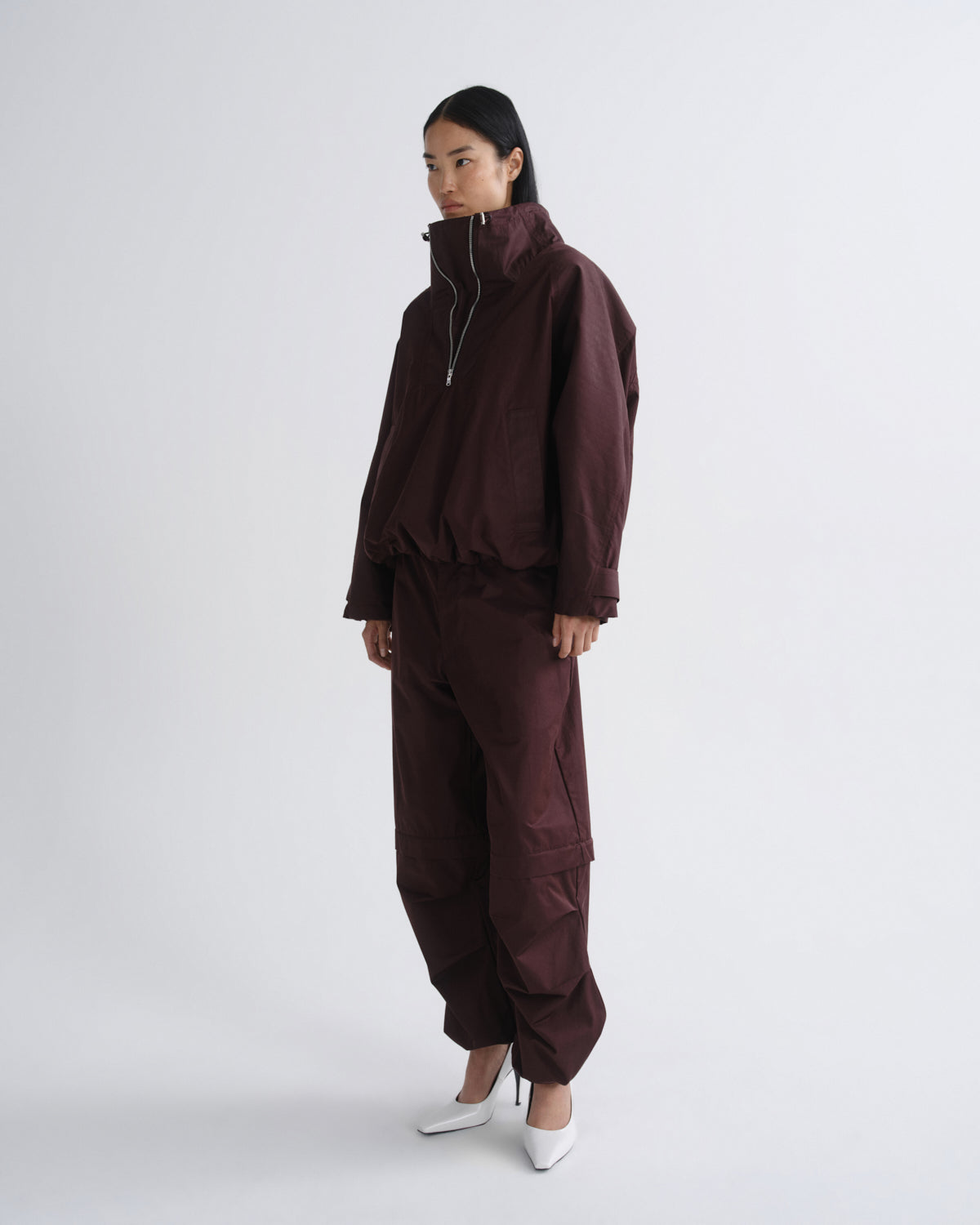 agolde-coulson-jacket-cordovan-damen-jacke-nylon-burgunder image 4