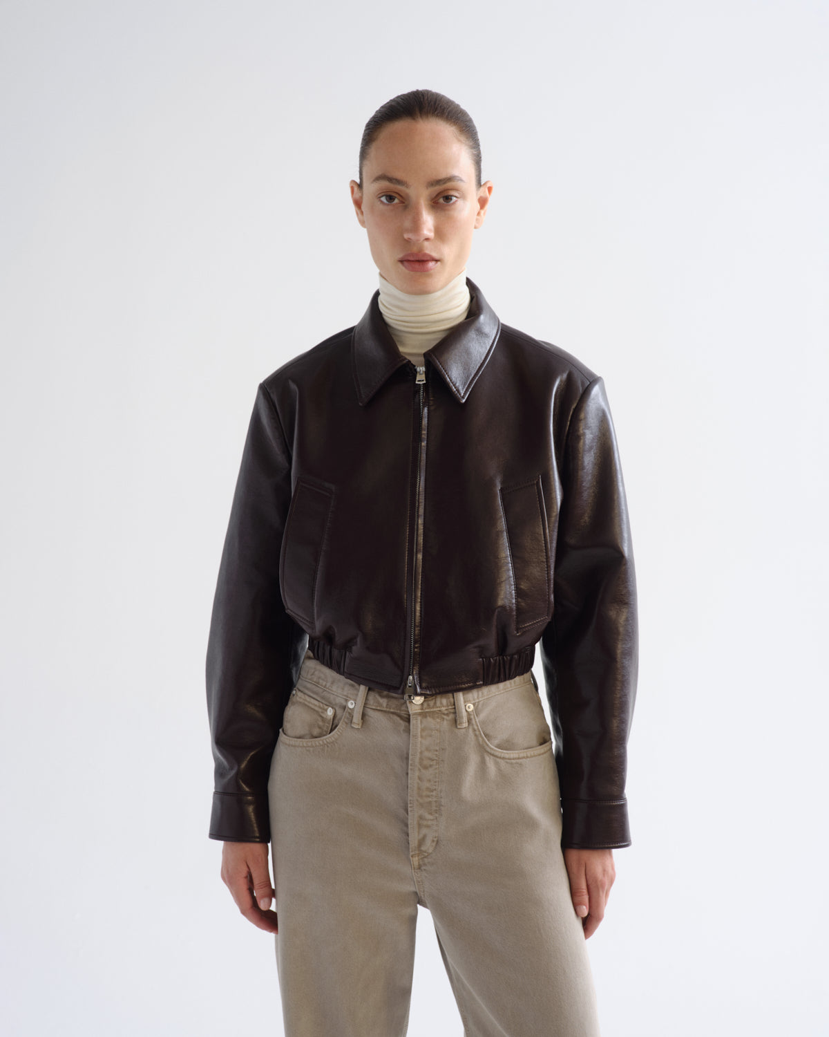 agolde-nahla-cropped-jacke-madera-damen-recycled-leder image 1