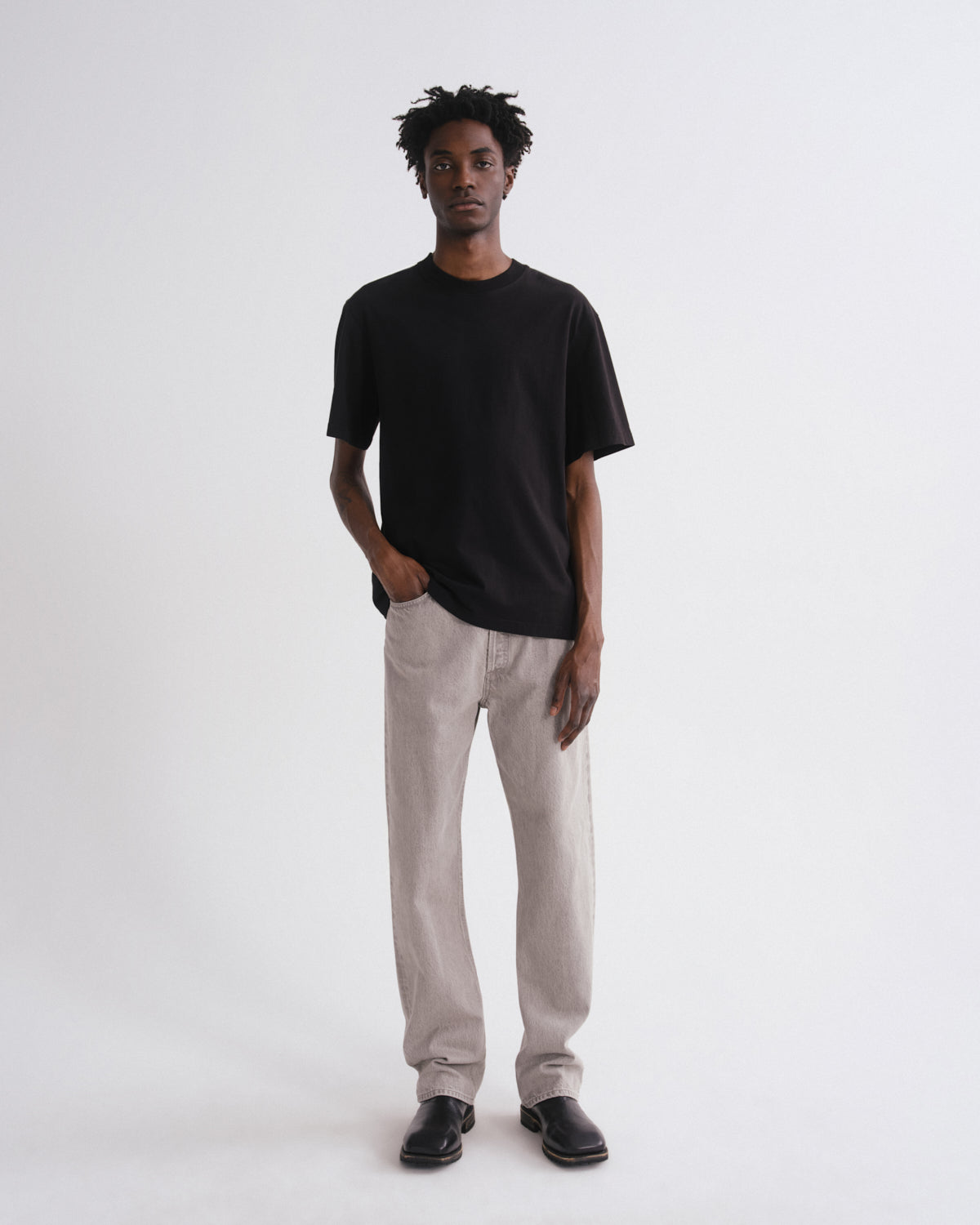 agolde-asha-mock-neck-tee-t-shirt-schwarz-baumwolle image 3