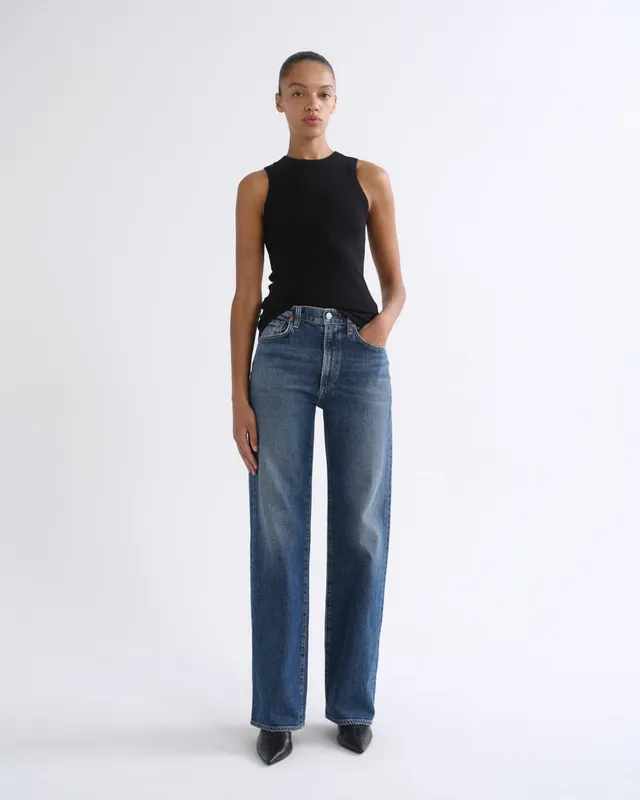 agolde-harper-straight-jeans-river-mittelblau image 1