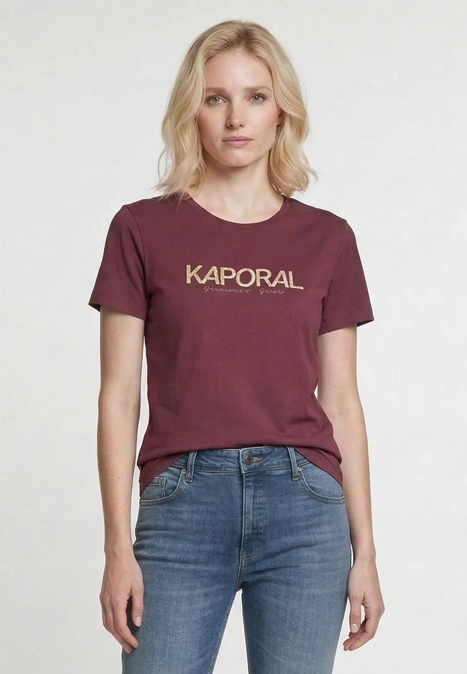 kaporal-jasic-t-shirt-bordeaux-damen-slim-stretch image 1
