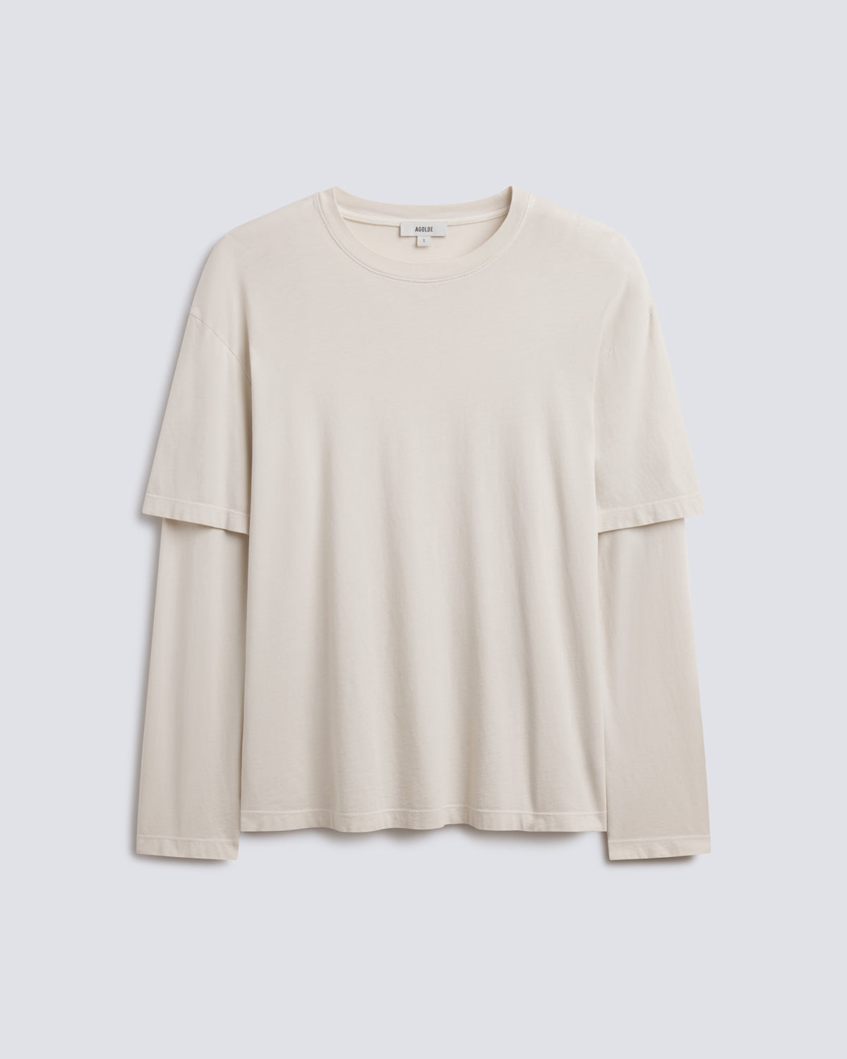 agolde-lois-tee-bone-t-shirt-creme-bio-baumwolle image 6
