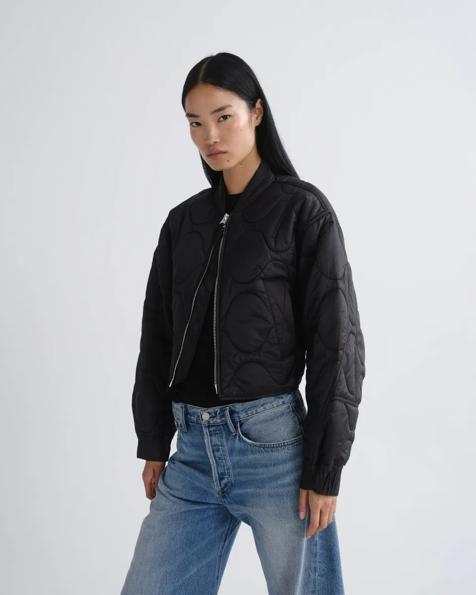agolde-iona-quilted-jacket-steppjacke-schwarz-nylon image 1