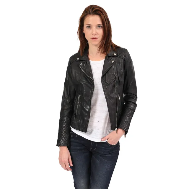 kaporal-oxanna-perfecto-damen-schwarz-leder-rei-verschluss image 1
