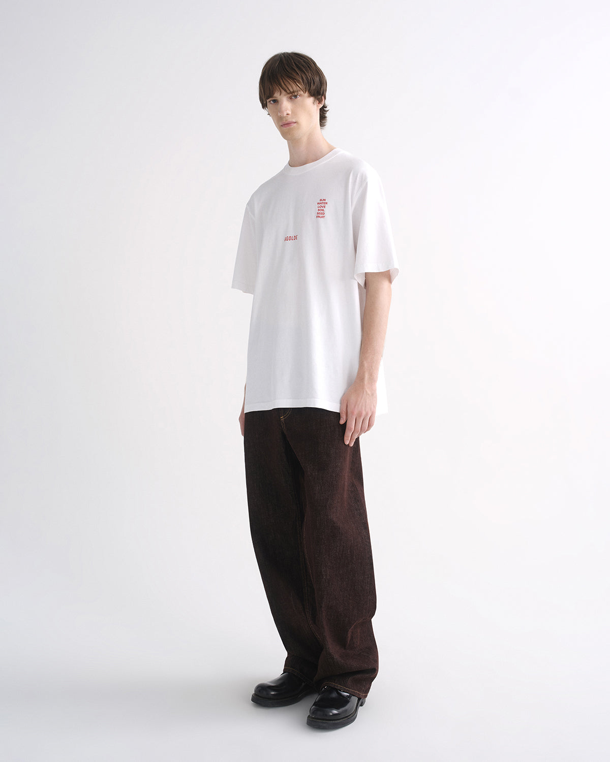 agolde-ron-finley-tee-t-shirt-soft-white-print image 5