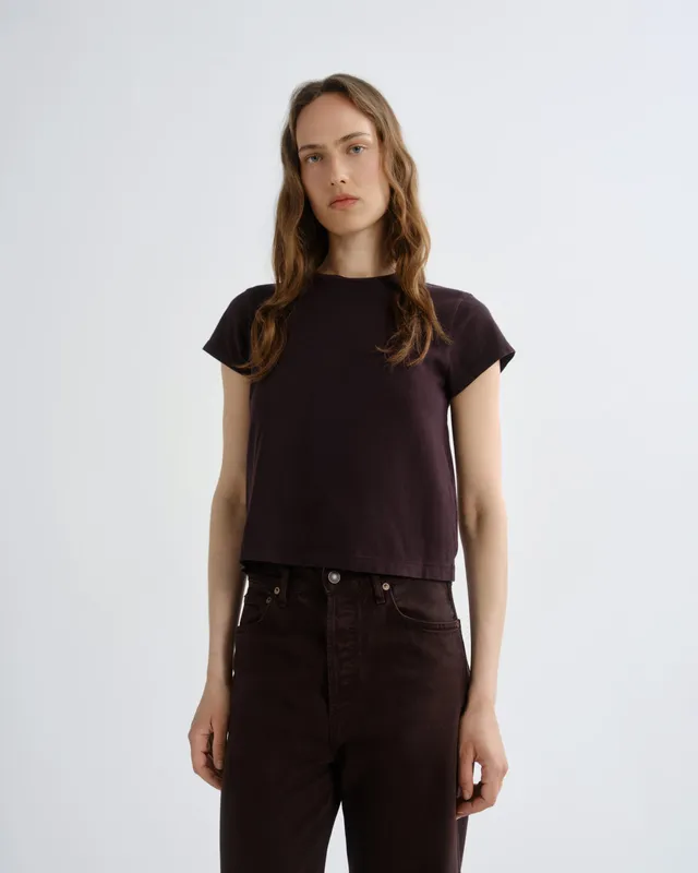 agolde-adine-shrunken-tee-t-shirt-eggplant-damen image 1