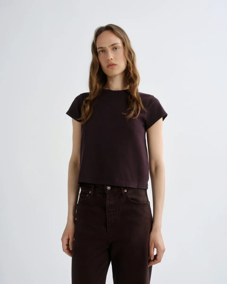 agolde-adine-shrunken-tee-t-shirt-eggplant-damen image 1