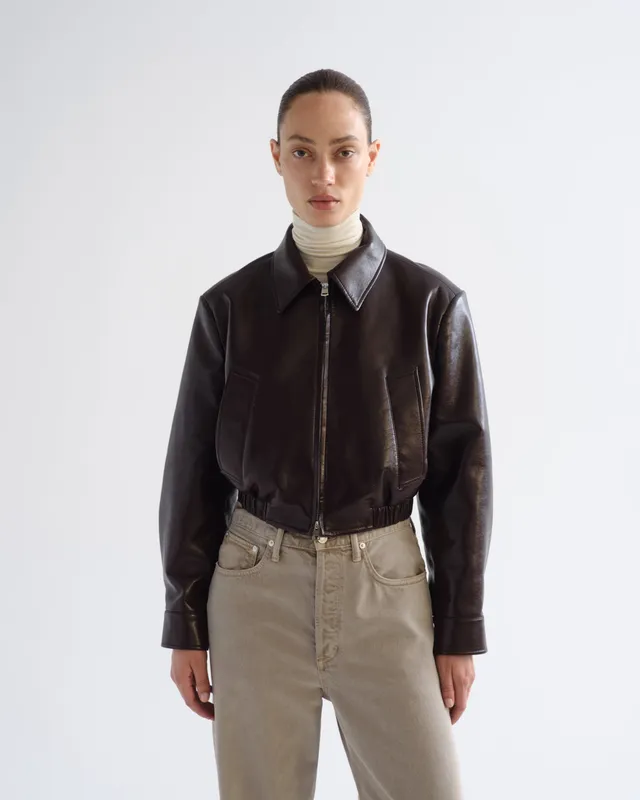agolde-nahla-cropped-jacke-madera-damen-recycled-leder image 1