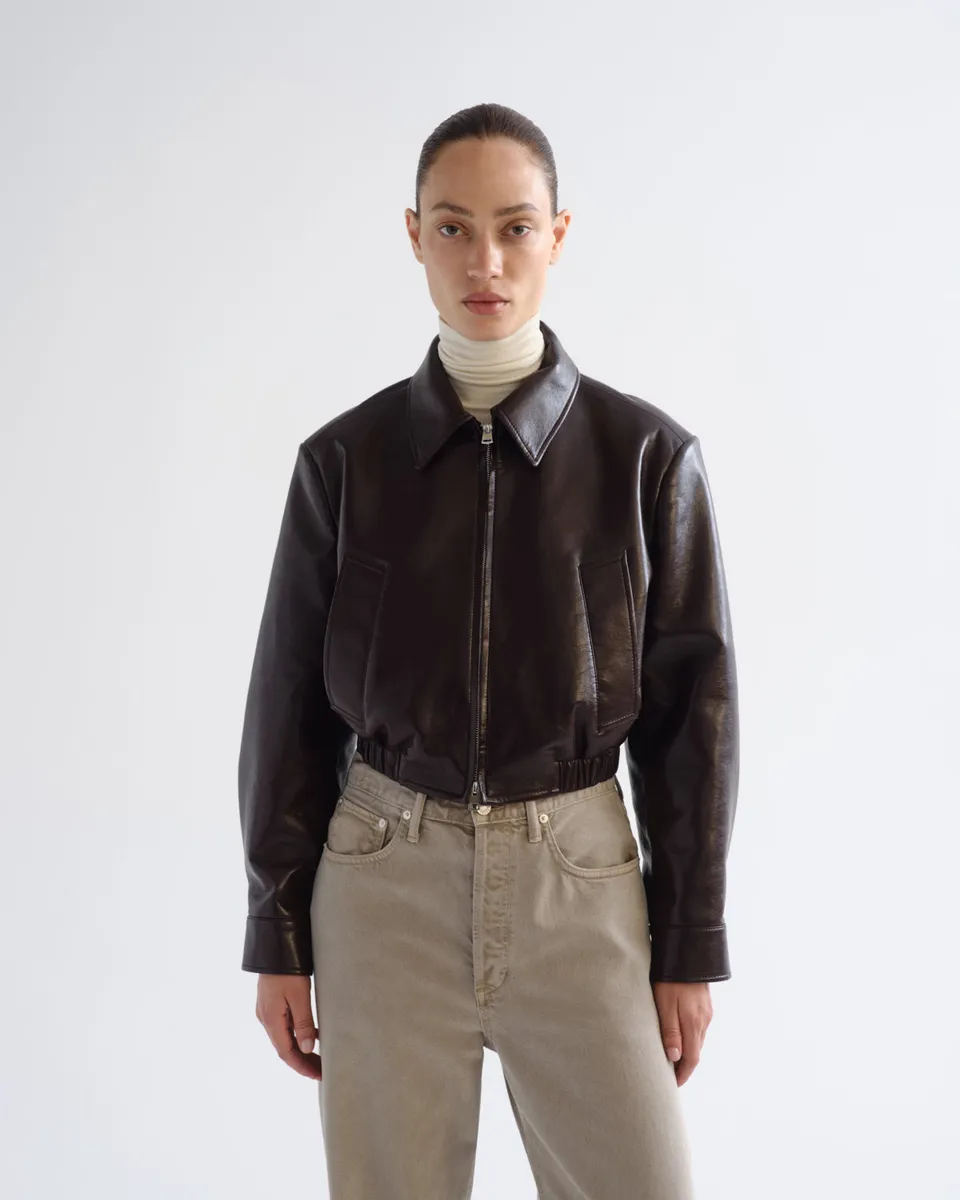 agolde-nahla-cropped-jacke-madera-damen-recycled-leder image 1