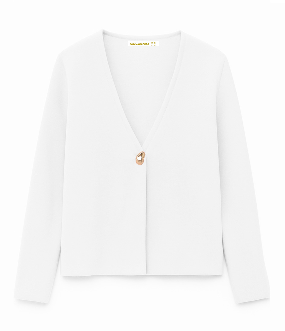 goldenim-paris-femme-zar-blanc-strickweste-wei image 1