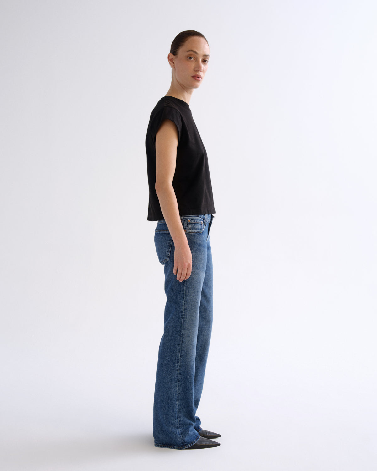 agolde-low-rise-boot-margin-bootcut-jeans-damen-dunkelblau image 4