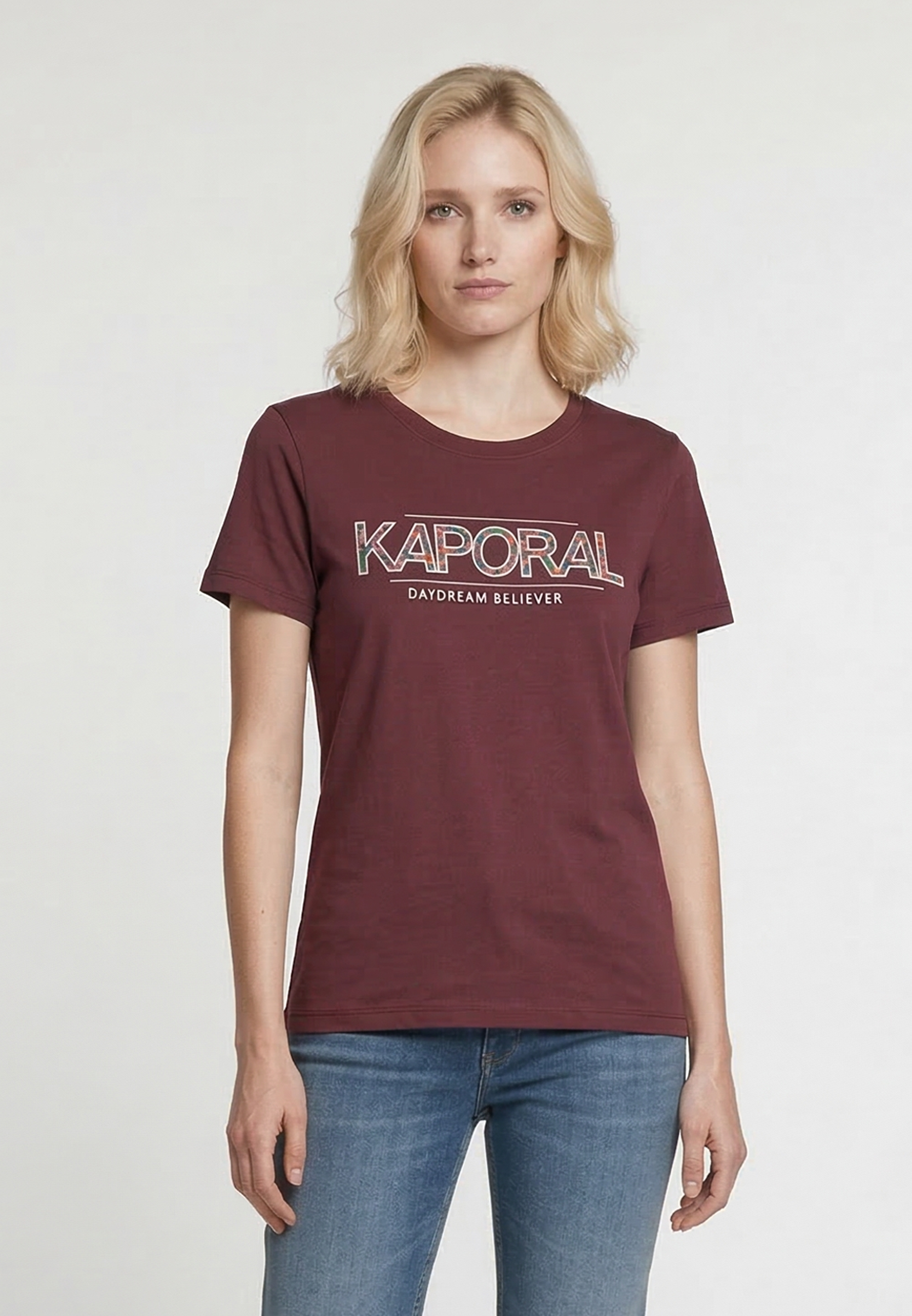 kaporal-jall-t-shirt-bordeaux-damen-baumwolle-logo image 2