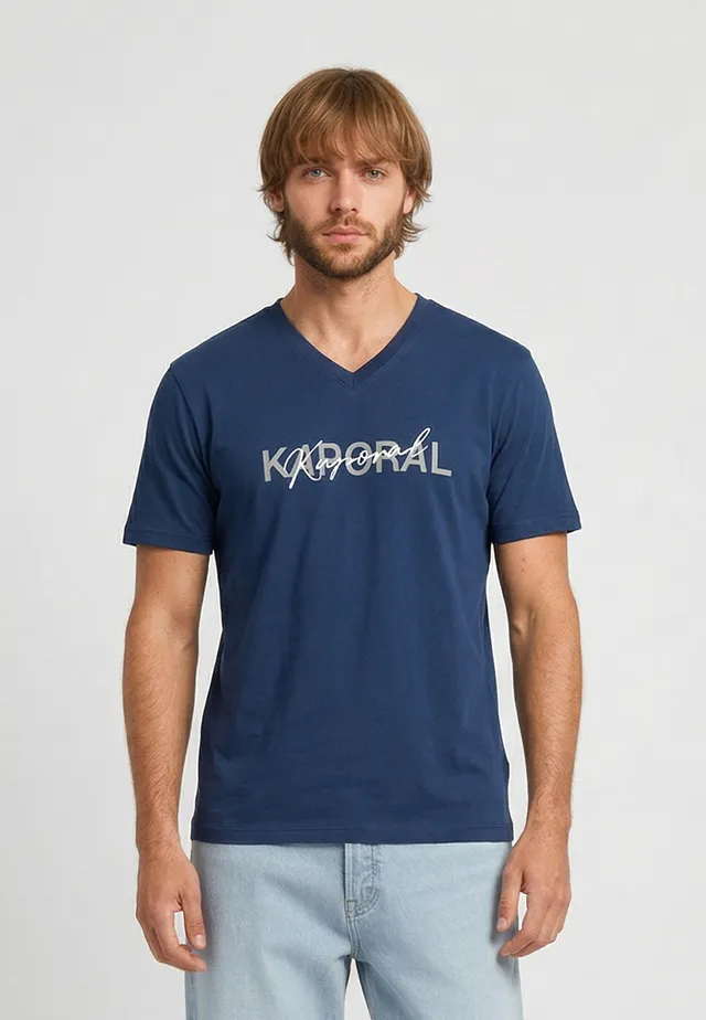 kaporal-raly-t-shirt-herren-navy-slim-v-ausschnitt image 1