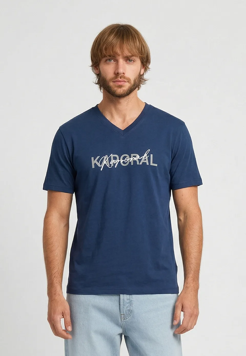 kaporal-raly-t-shirt-herren-navy-slim-v-ausschnitt image 1