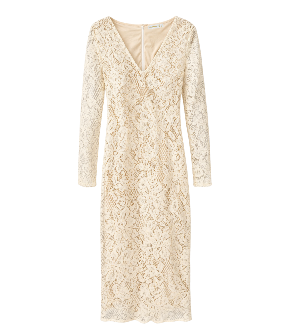 goldenim-paris-femme-robe-v-dent-kleid-spitze-v-ausschnitt image 1