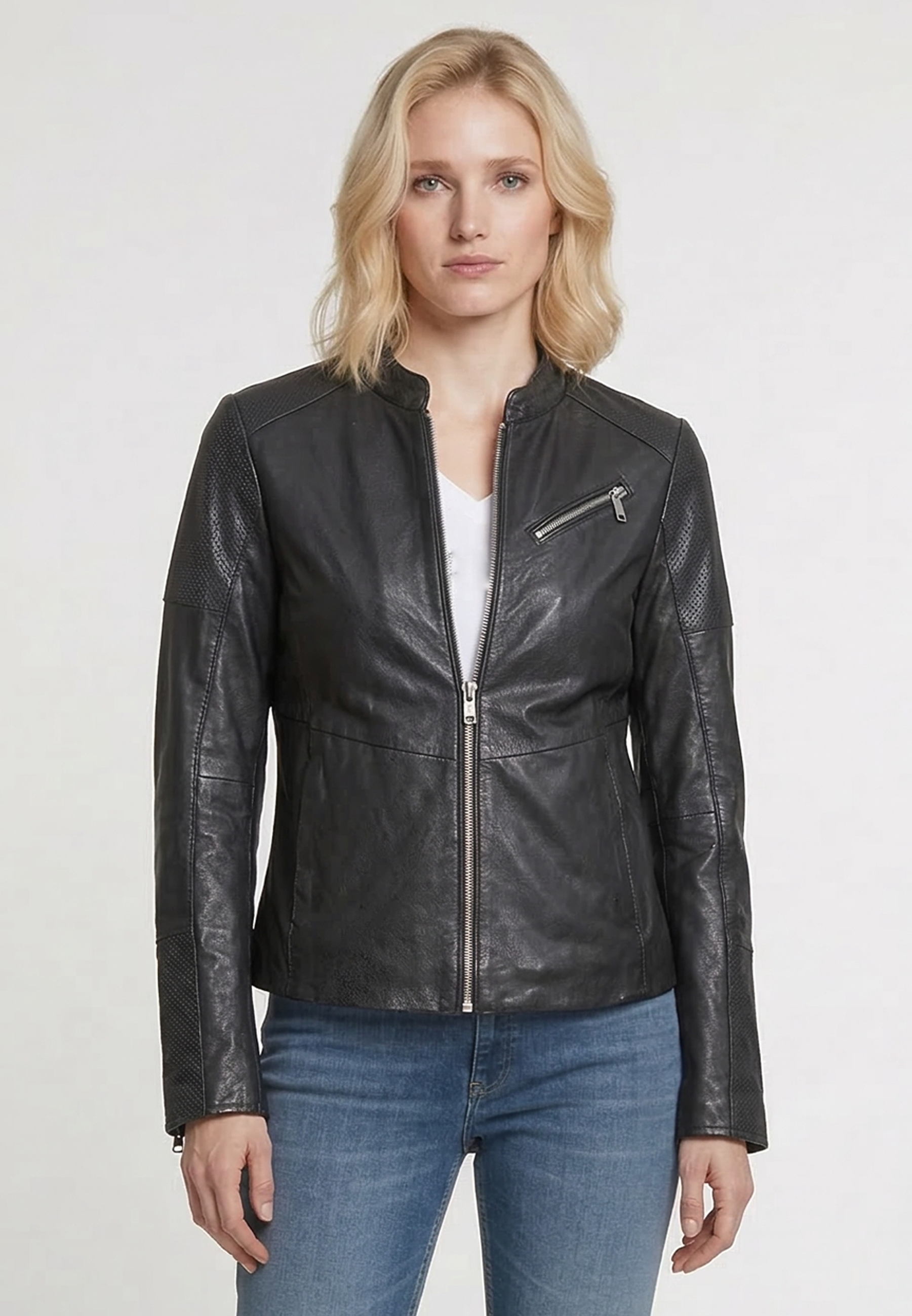kaporal-isa-lederjacke-schwarz-damen-slim image 2