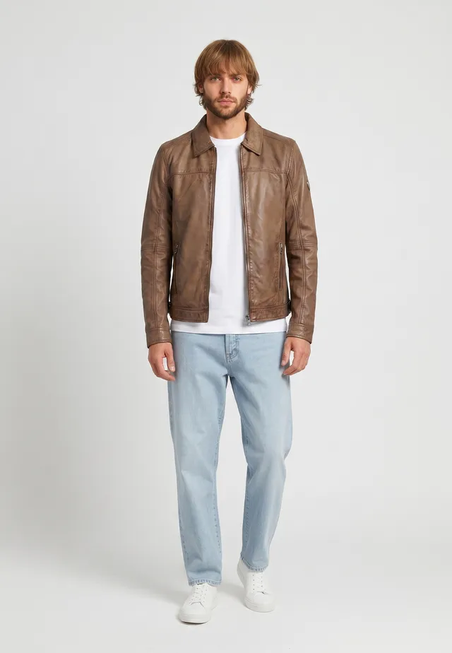 kaporal-boddy-lederjacke-herren-vintage-cognac image 1