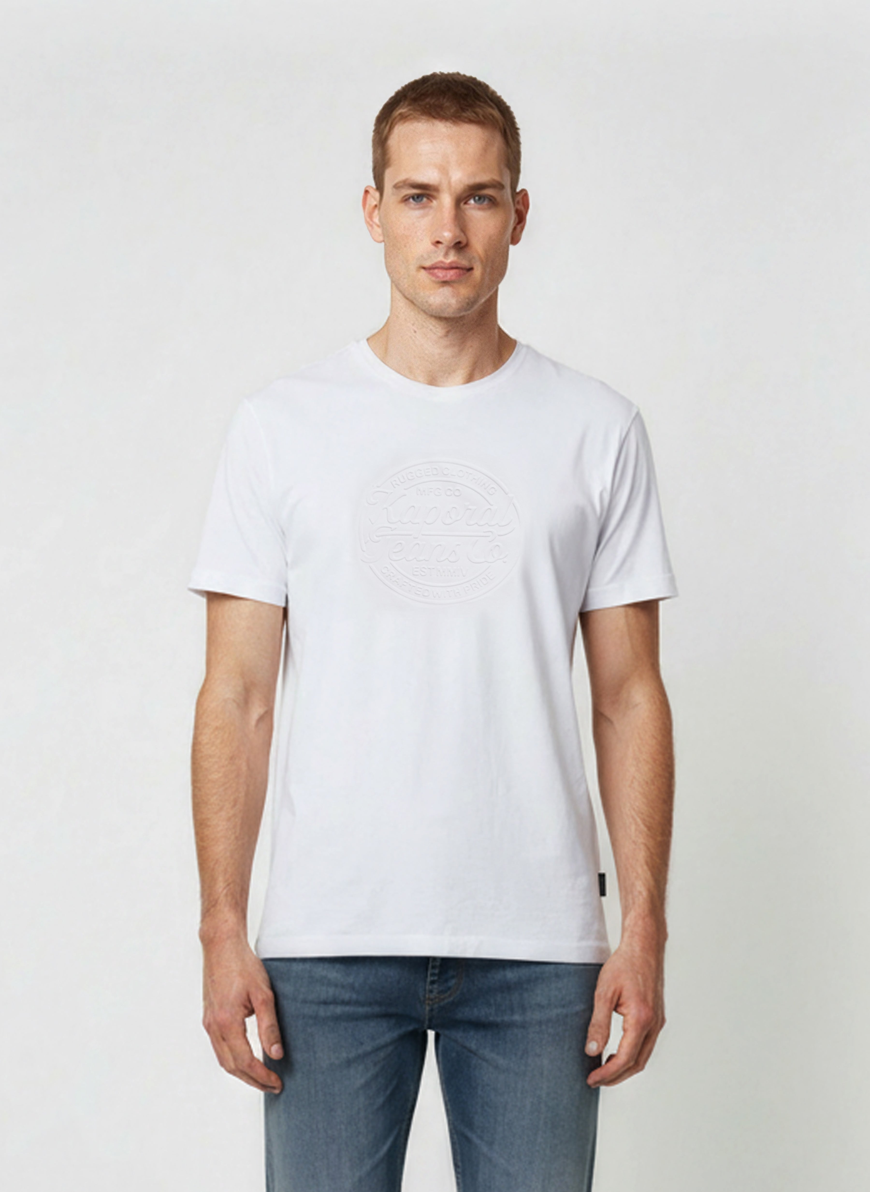 kaporal-kraft-t-shirt-herren-wei-regular-100-baumwolle image 1