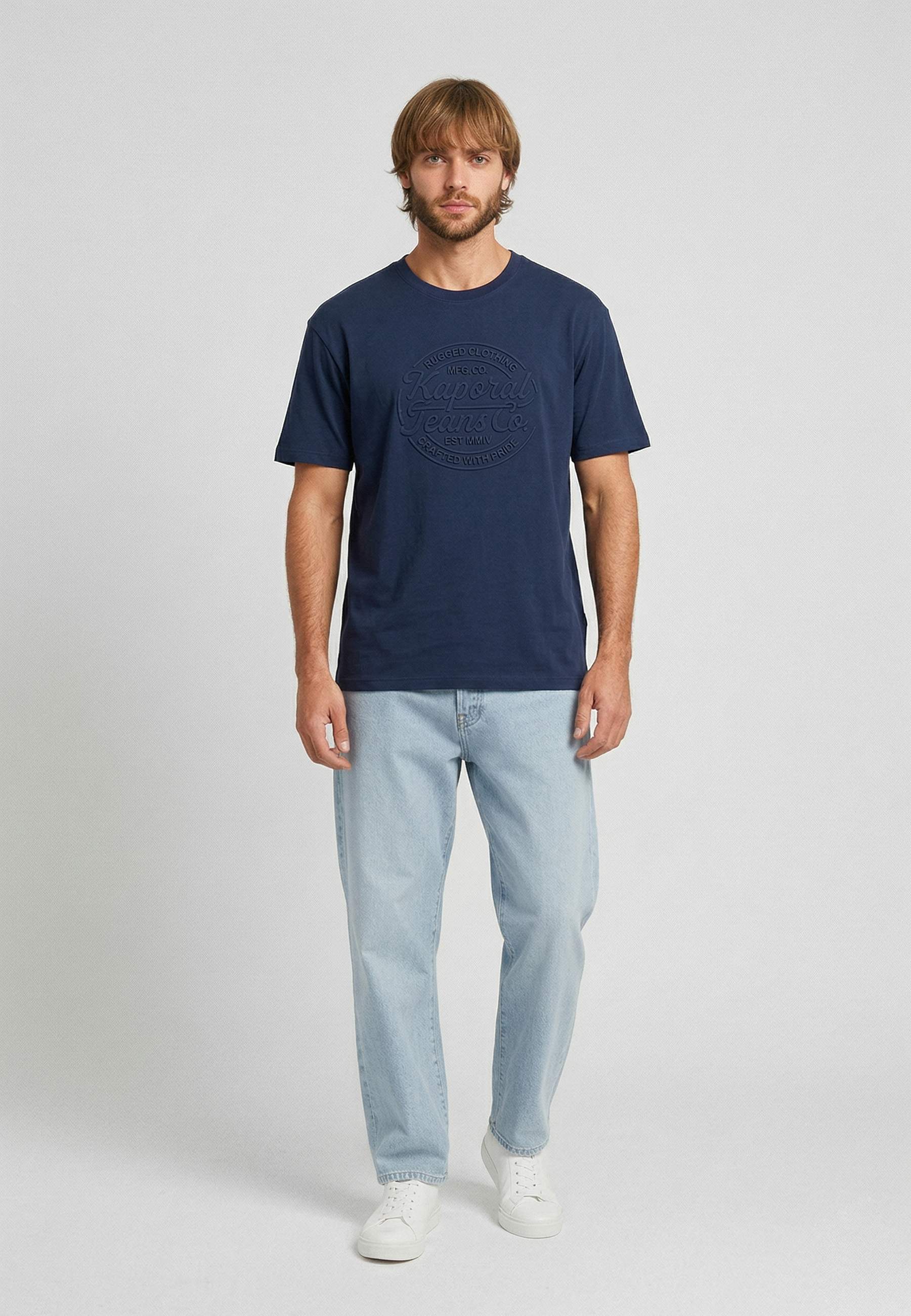 kaporal-kraft-t-shirt-regular-marine-baumwolle-herren image 1