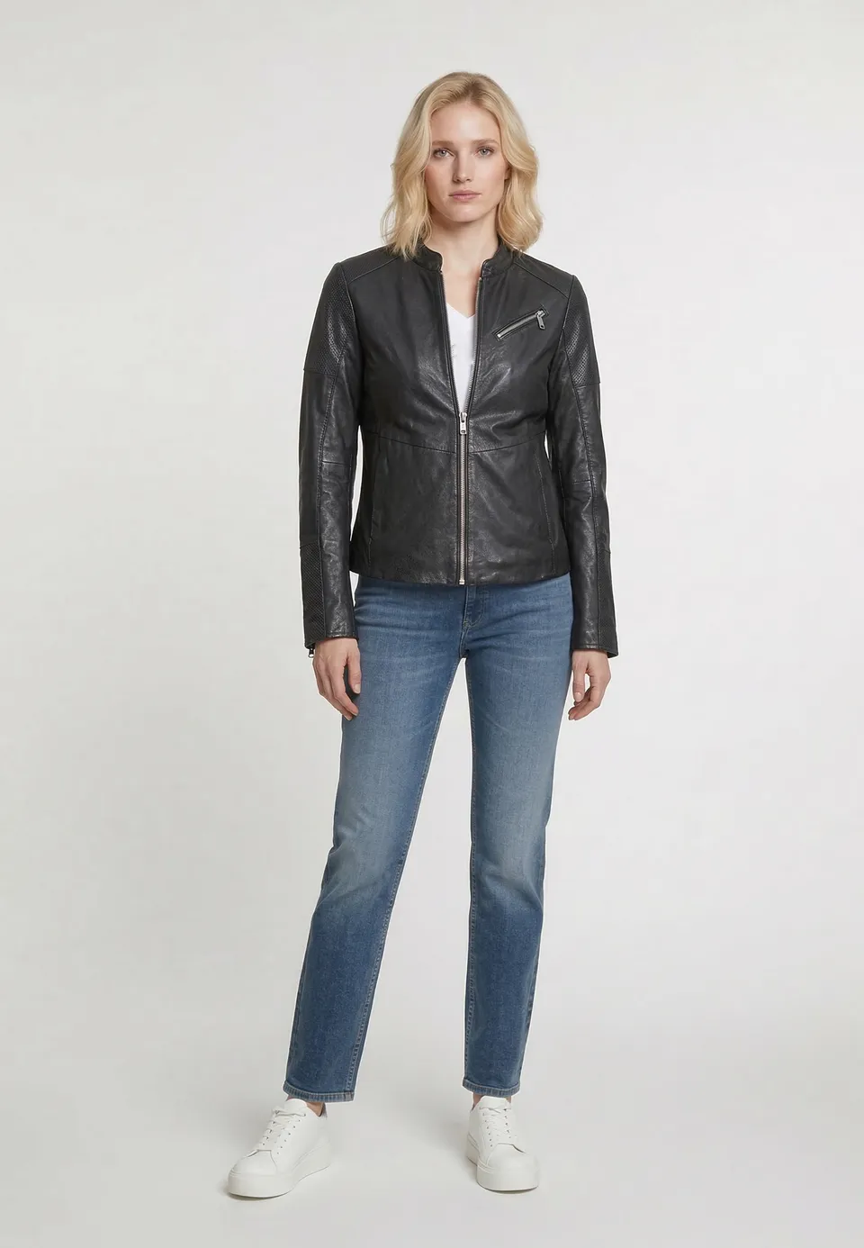 kaporal-isa-lederjacke-schwarz-damen-slim image 1