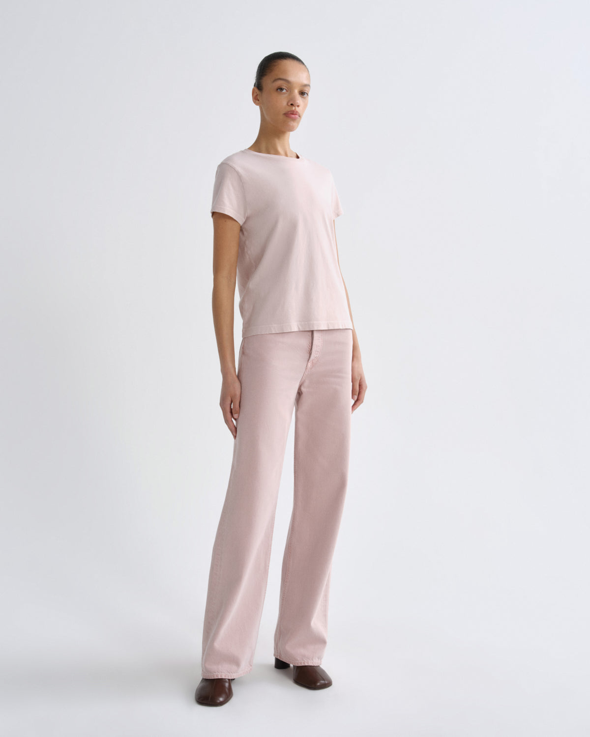 agolde-long-line-adine-tee-t-shirt-wallflower-rosa-bio image 5