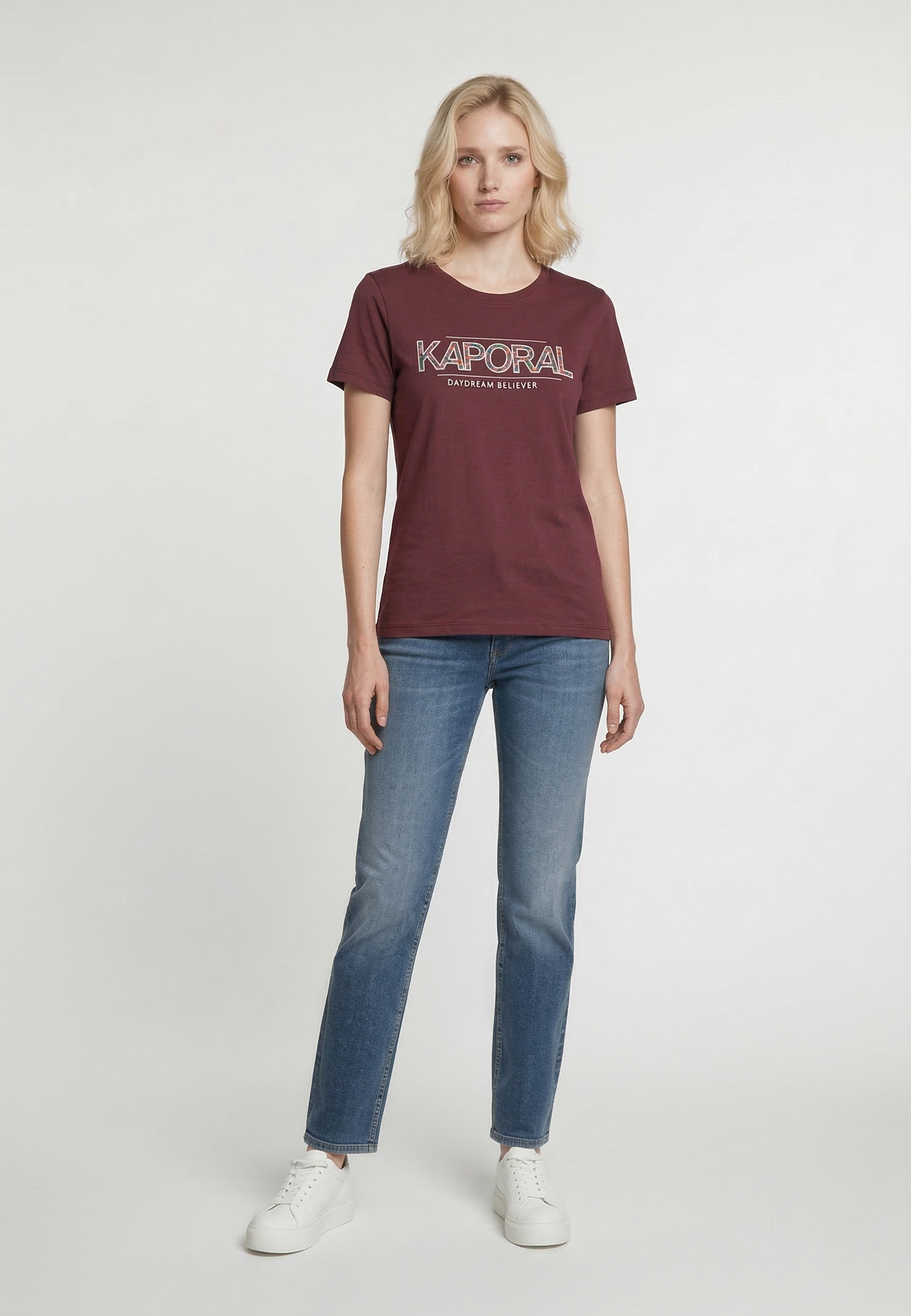 kaporal-jall-t-shirt-bordeaux-damen-baumwolle-logo image 1