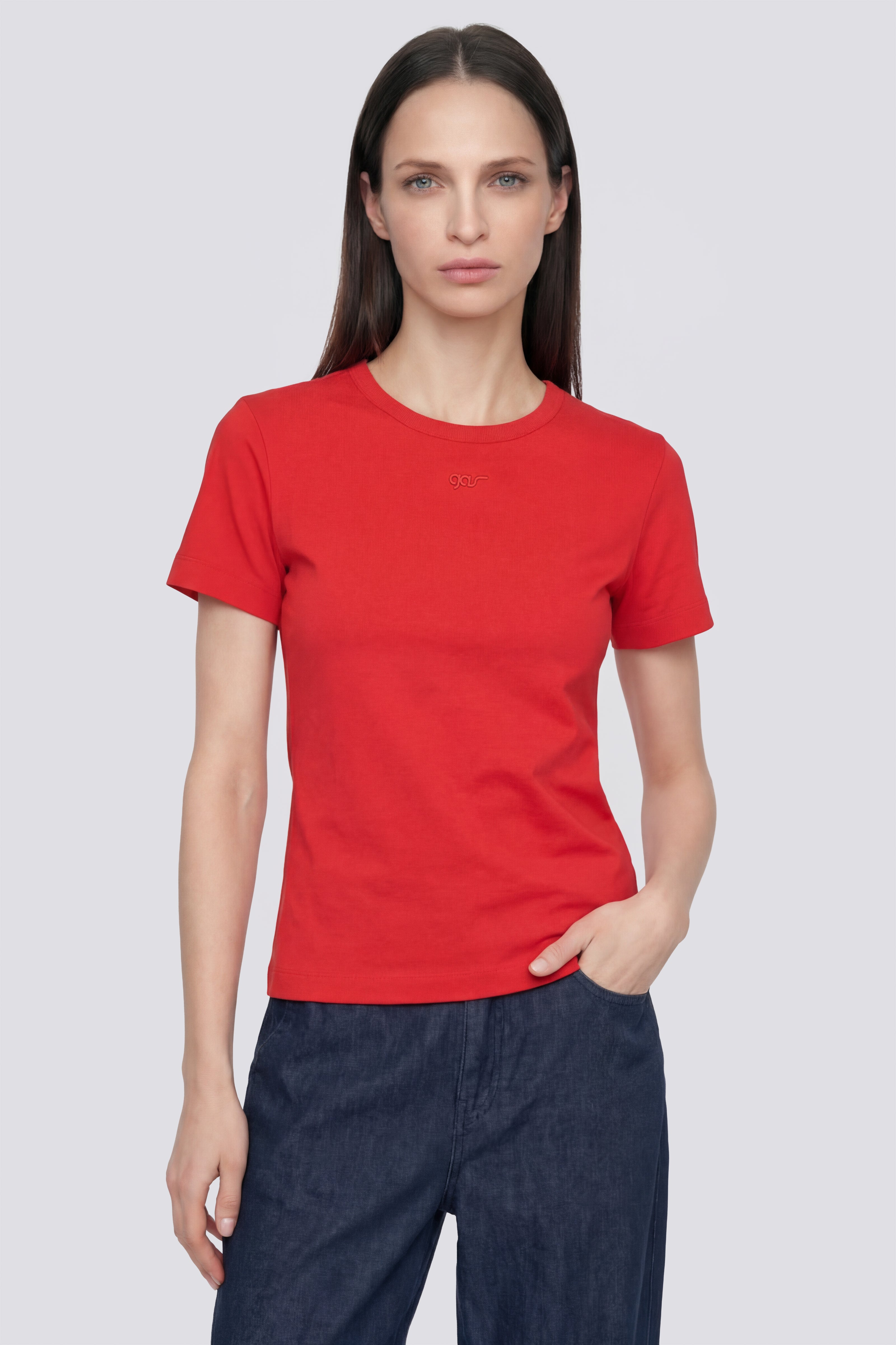 gas-telly-gas-1393-t-shirt-damen-slim-weiss-logo image 3