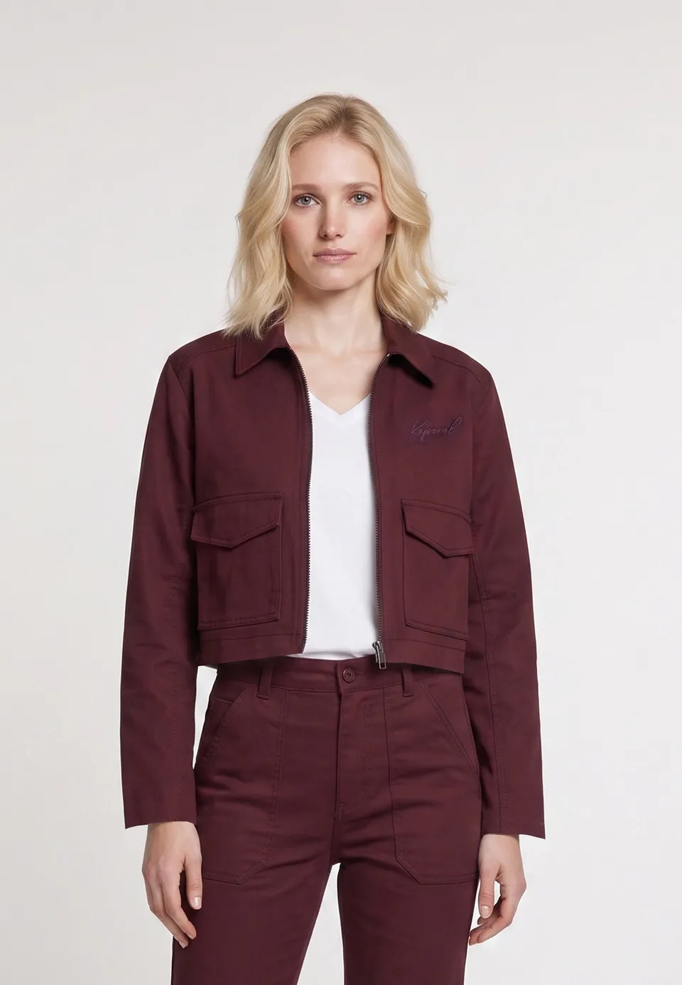 kaporal-kassandre-jacke-damen-bordeaux-kurz-rei-verschluss image 1