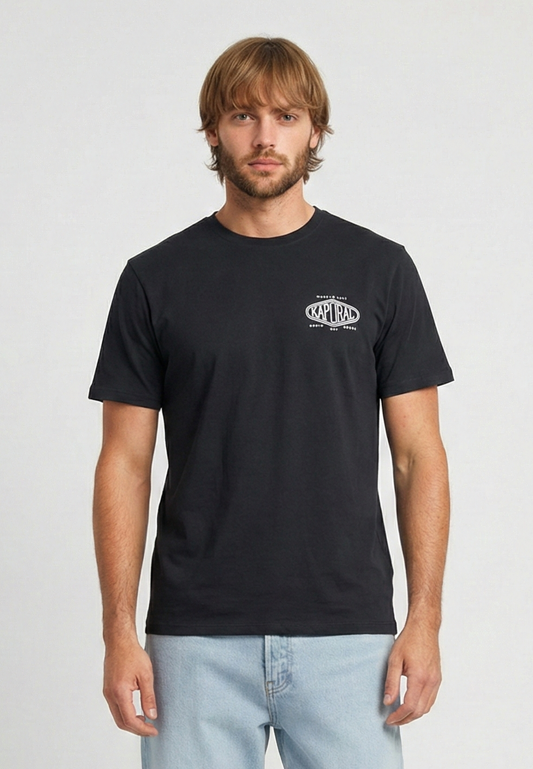 kaporal-vadi-t-shirt-herren-schwarz-regular-100-baumwolle image 1