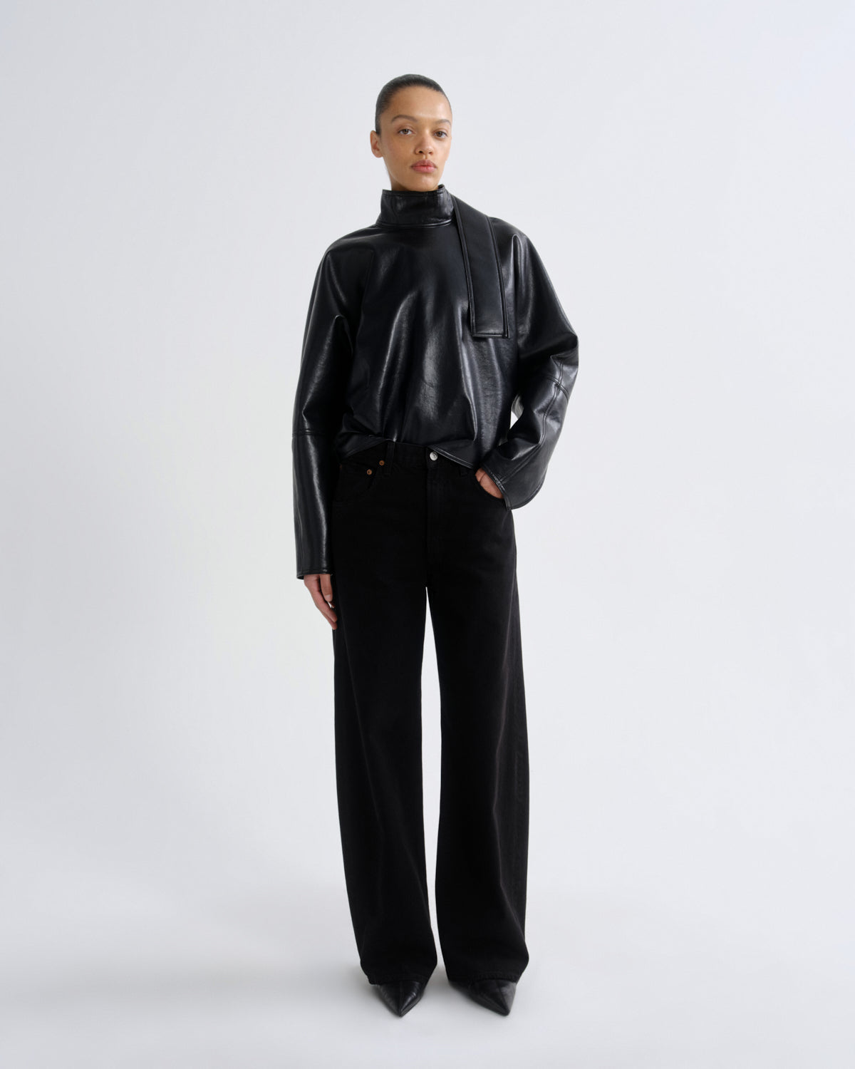 agolde-low-curve-jean-proof-damen-jeans-schwarz-rigid image 1