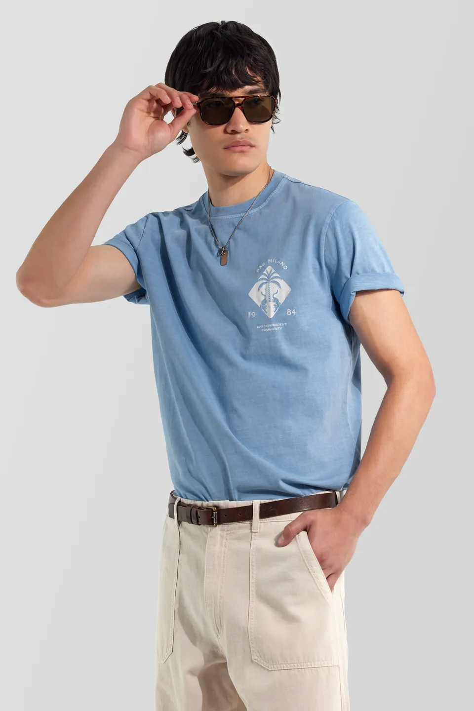 gas-dharis-palm-4714-t-shirt-herren-baumwolle-print image 1