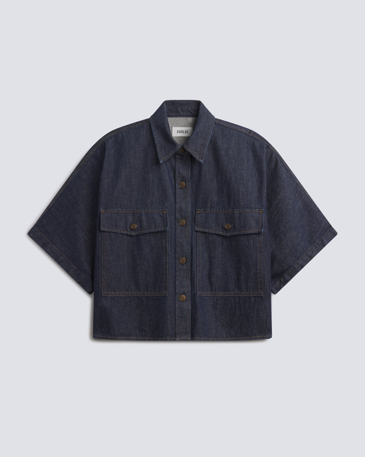 agolde-taron-shirt-rinse-kurzarm-denimhemd image 6