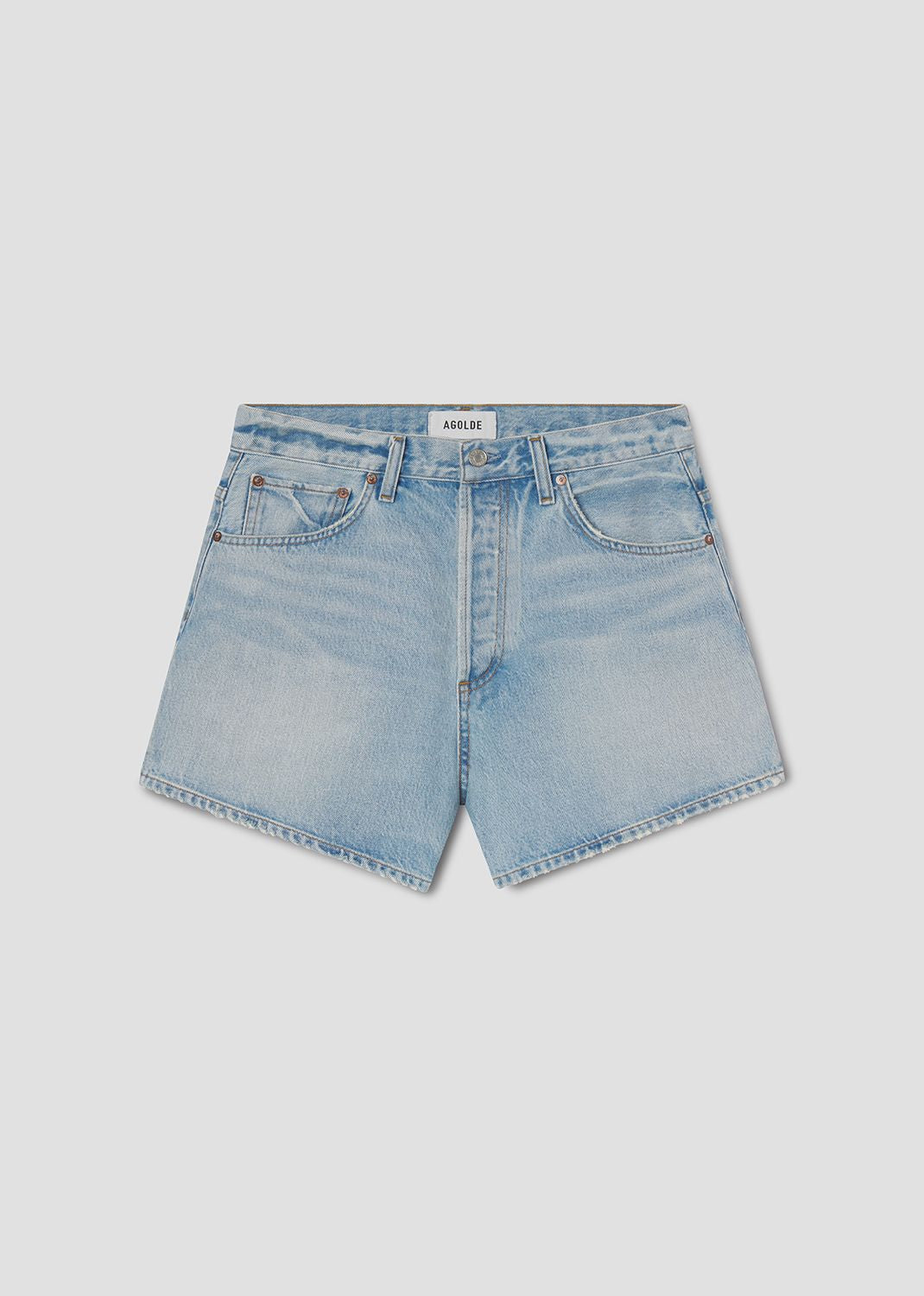 agolde-leith-denim-shorts-convert-hellblau-damen image 5