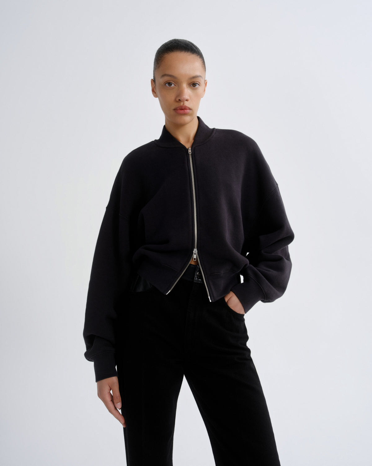agolde-tess-sweatshirt-washed-black-pullover-oversize image 1
