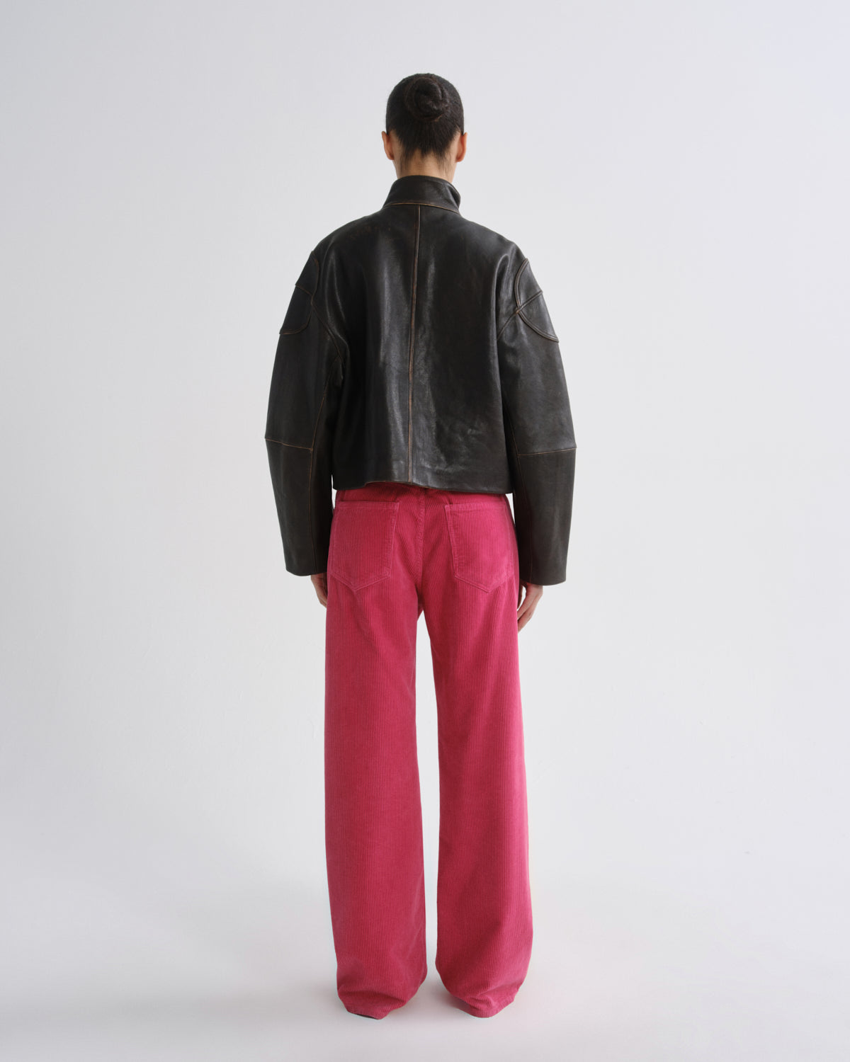 agolde-pierson-jacke-damen-chai-braun-leder-cropped image 2