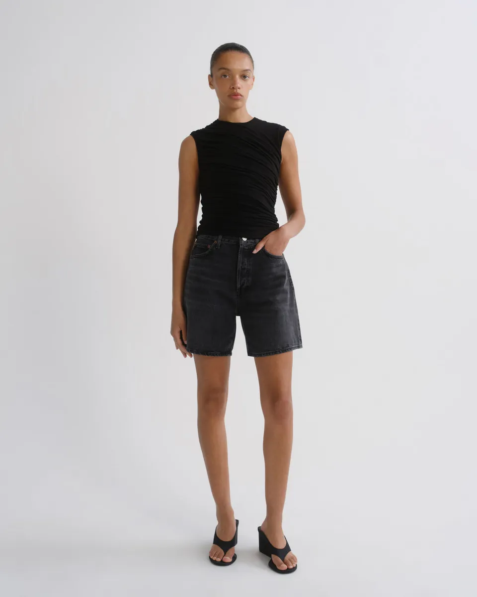 agolde-dame-short-hitch-schwarz-high-rise-damen-shorts image 1