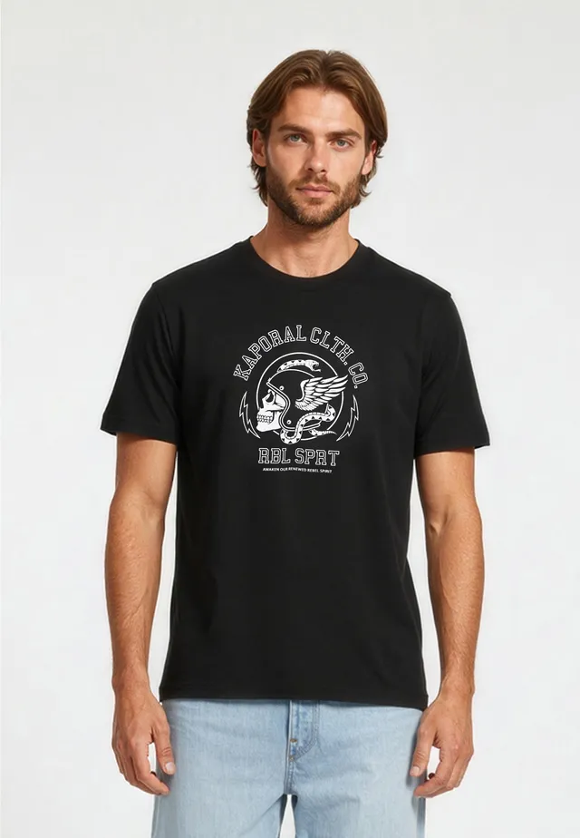 kaporal-conor-herren-t-shirt-schwarz-regular-100-baumwolle image 1