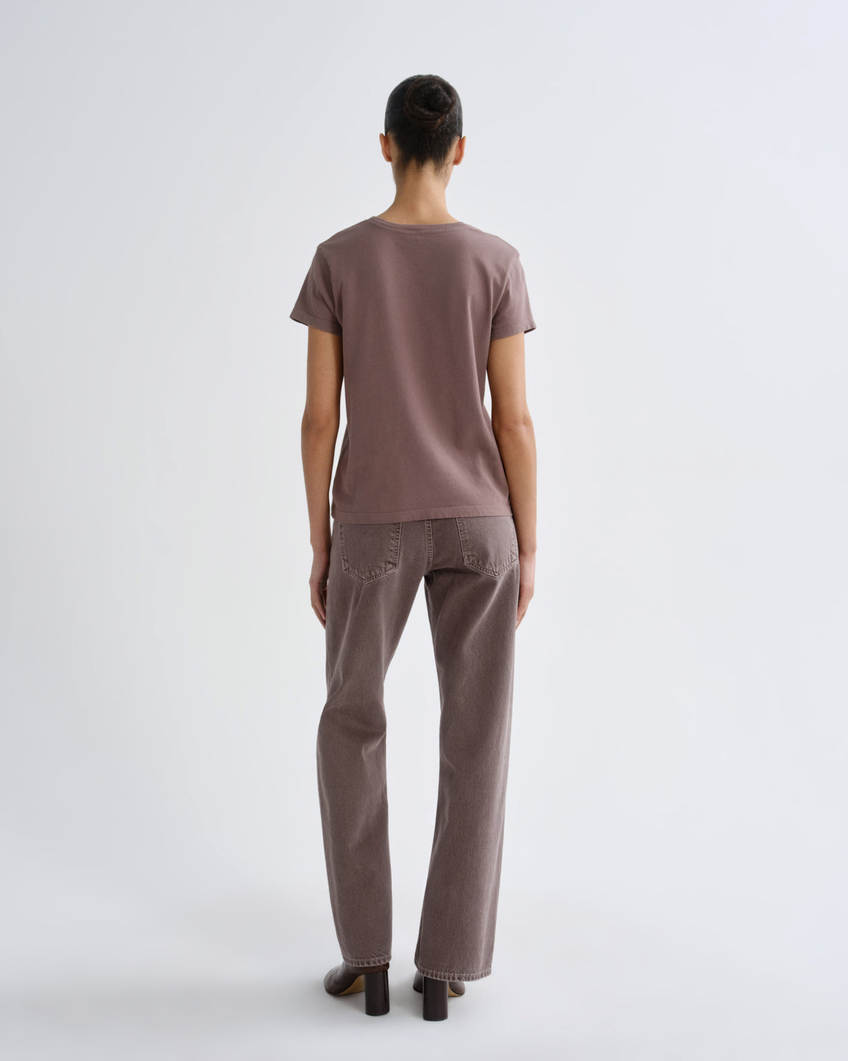agolde-adine-longline-damen-t-shirt-mauvine-rosa image 2