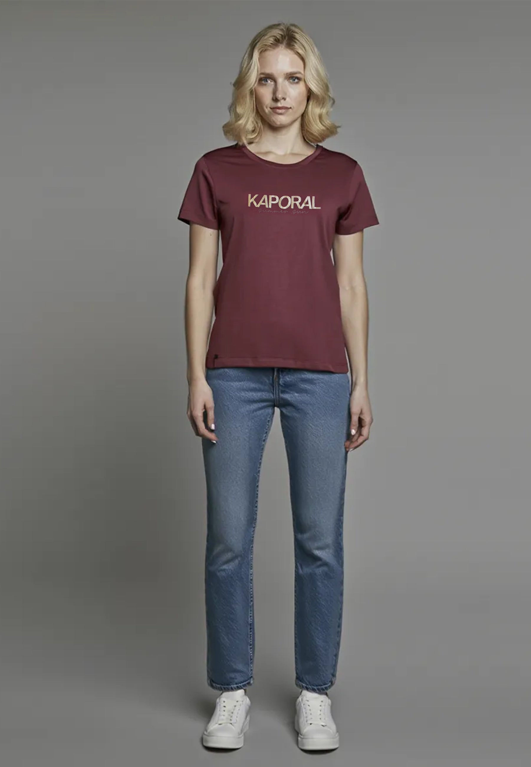 kaporal-jasic-t-shirt-bordeaux-damen-slim-stretch image 2