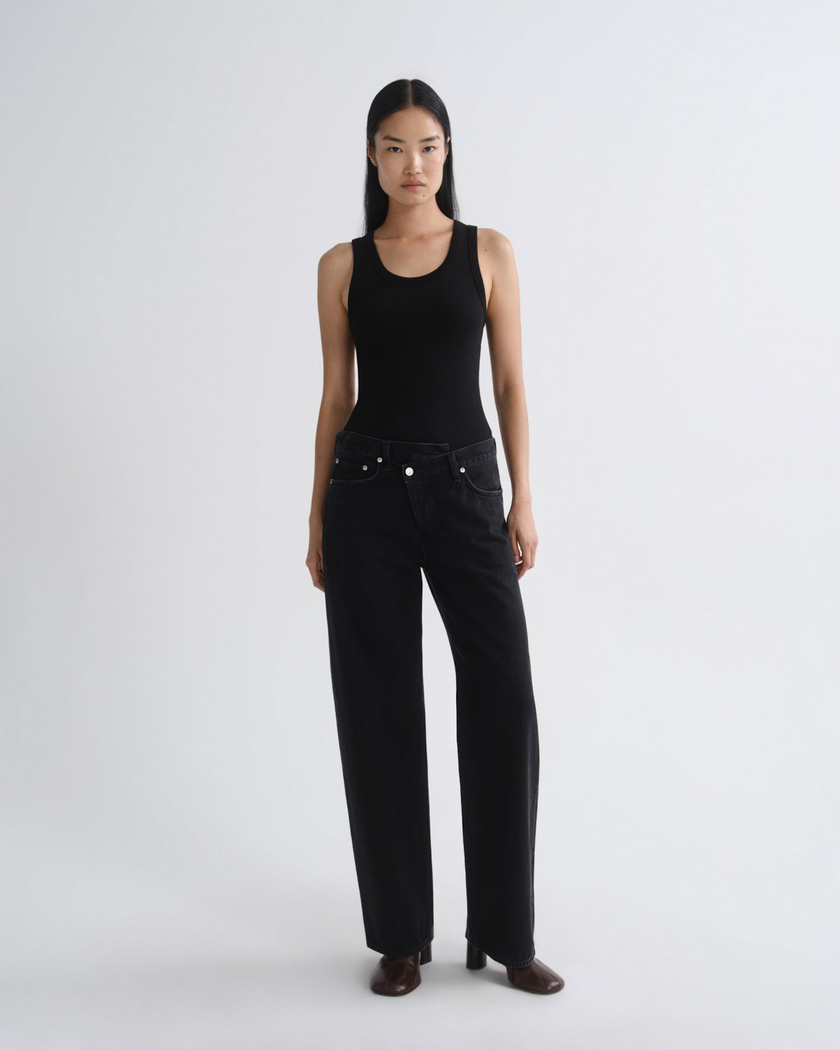agolde-poppy-tank-top-schwarz-bio-baumwolle-ripp image 5