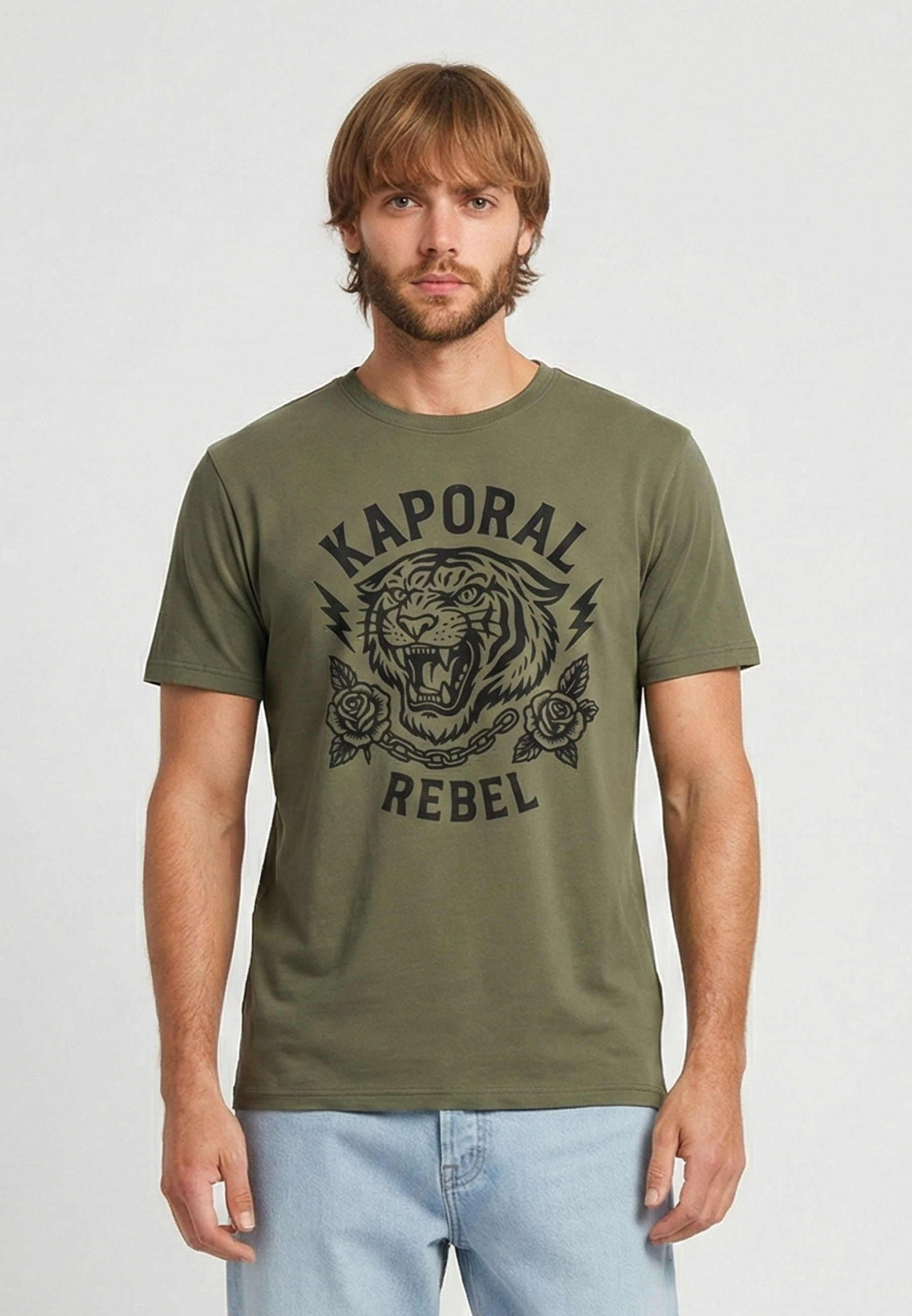 kaporal-kulum-t-shirt-herren-khaki-regular-baumwolle image 1
