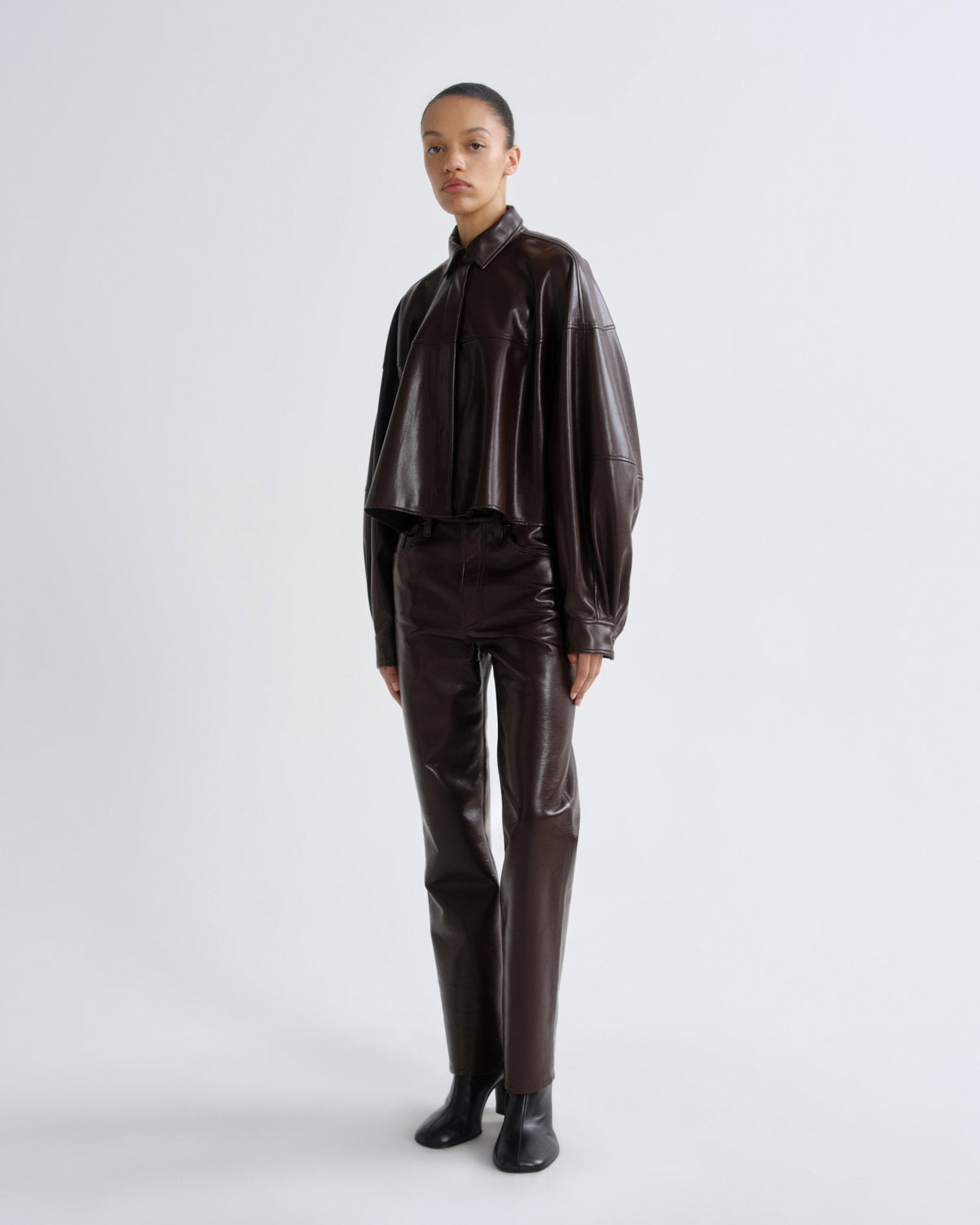 agolde-agnes-hemd-madera-braun-kunstleder-damen image 4